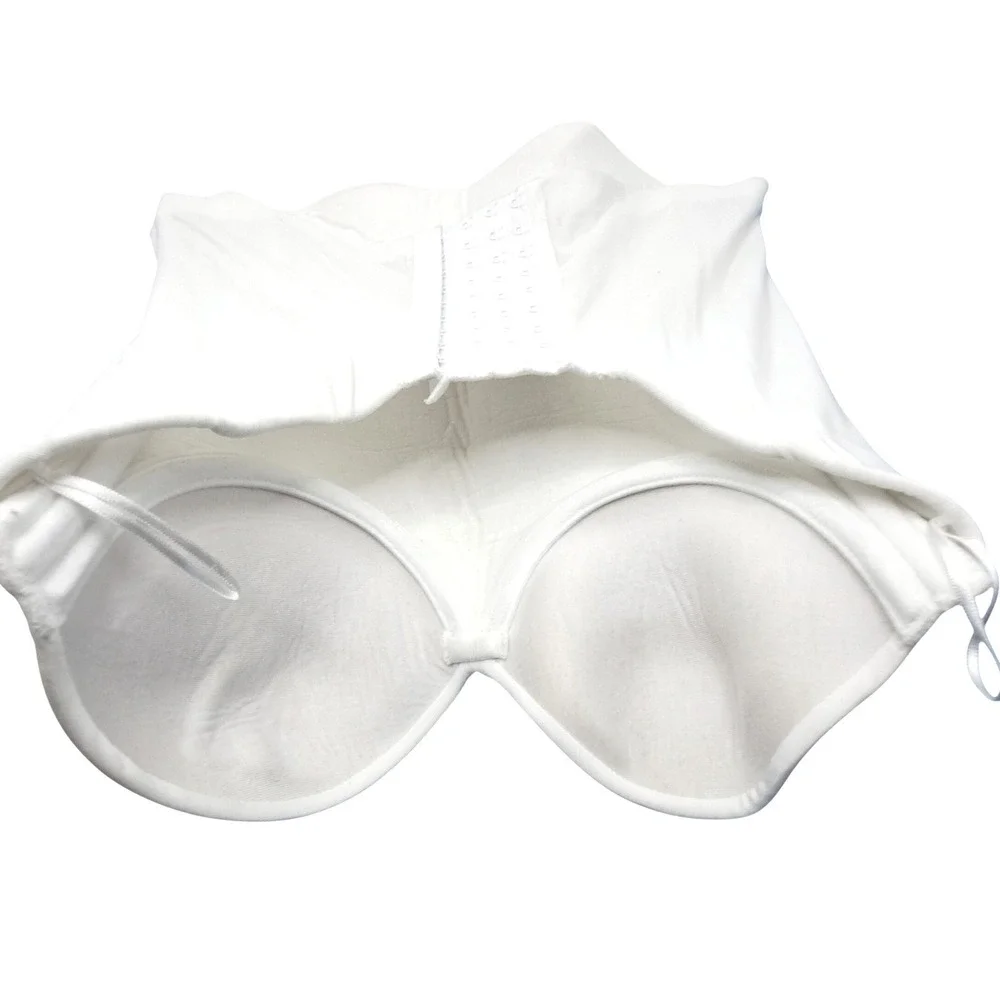 Felina Strapless Corset Top Women 34B White Bridal Wedding Minimalist Bustier
